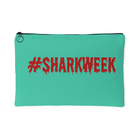 Shark Week Period Pouch for Purses and Diaper Bags 12"x8"  in Aqua