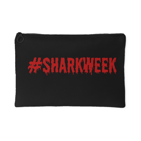Shark Week Period Pouch for Purses and Diaper Bags 12"x8" in Black