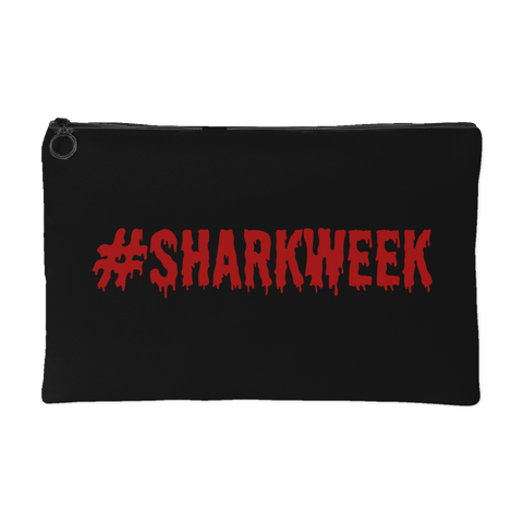 Shark Week Period Pouch for Purses and Diaper Bags 8"x5" in Black