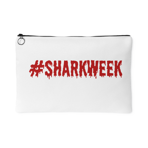 Shark Week Period Pouch for Purses and Diaper Bags 12"x8" in White