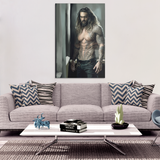 Digitally Hand Painted Aquaman Canvas Wrapped Wood Frame Wall Art