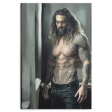 Digitally Hand Painted Aquaman Canvas Wrapped Wood Frame Wall Art