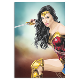 Wonder Woman Canvas Wrapped Wood Framed Wall Art