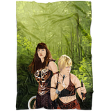 Xena Warrior Princess and Gabrielle Ultra Soft Plush Fleece Blanket Green