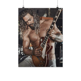 Jason Momoa and His Guitar Matte Poster