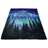 Odesza Icosahedron Moon Northern Lights Ultra Soft Plush Fleece Blanket