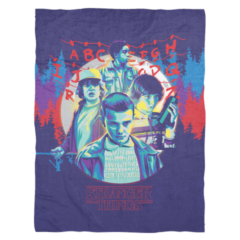 Stranger Things With Lights Ultra Soft Plush Fleece Blanket