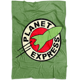 Futurama Planet Express Ultra Soft Plush Fleece  Blanket in Green