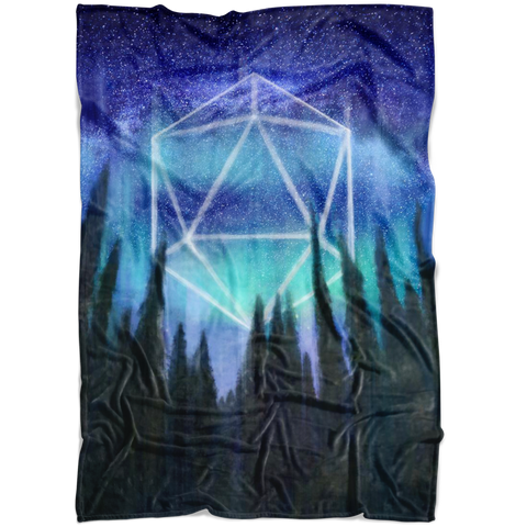 Odesza Icosahedron Moon Northern Lights Ultra Soft Plush Fleece Blanket