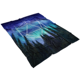 Odesza Icosahedron Moon Northern Lights Ultra Soft Plush Fleece Blanket