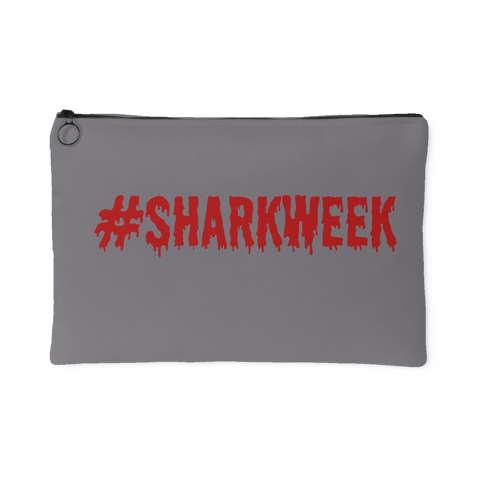 Shark Week Period Pouch for Purses and Diaper Bags 12"x8" in Shark Grey