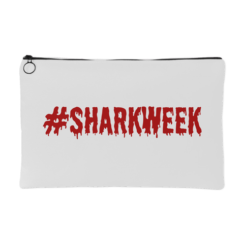 Shark Week Period Pouch for Purses and Diaper Bags 8"x5" in White