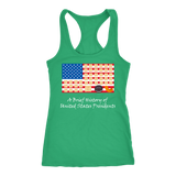 A Funny History of US Presidents Trump the Cheeto Racer Back Tank