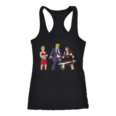 Grab Her By The What? Anti Trump Warrior Princess Racer Back Tank